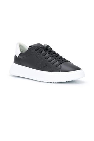 Temple Low-Top Sneakers in Leather, Black White PHILIPPE MODEL | BTLUV002